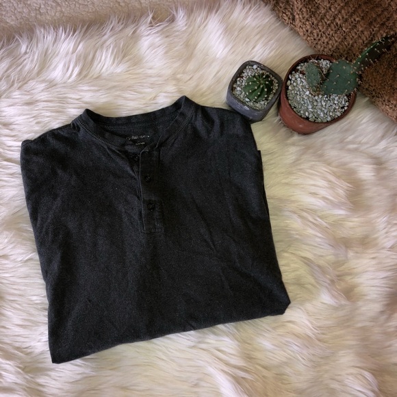 Vintage Tops - Vintage Gray Button Crew